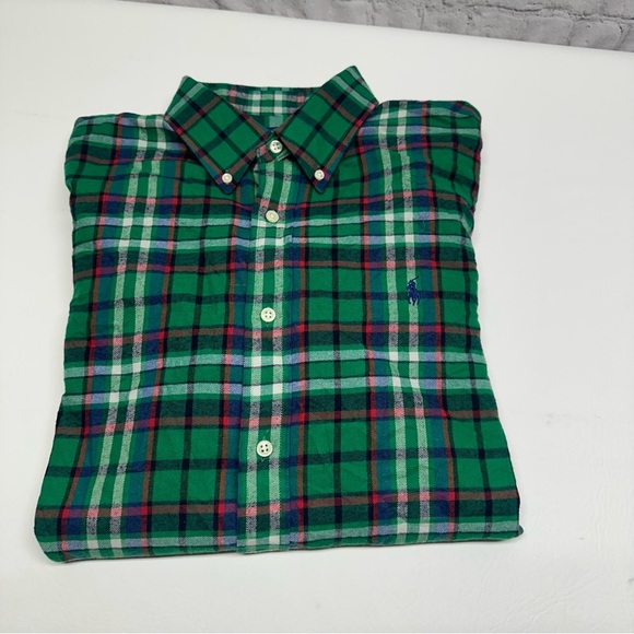 Ralph Lauren Green Plaid Men's Shirt classic fit performance flannel sz XL - Picture 2 of 9
